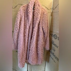 Blush faux fur oversize jacket
